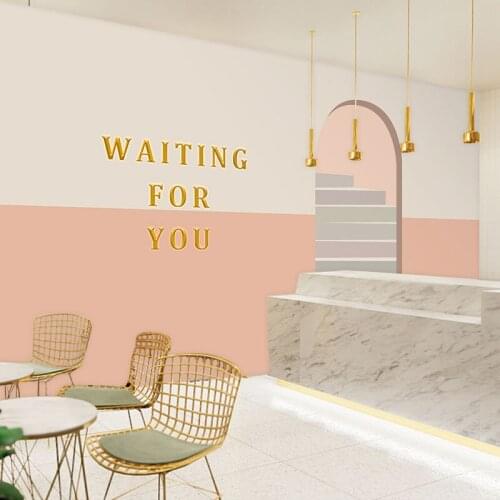 3D Nordic simple color matching mural Morandi style decoration clothing shop background wall milk tea shop wallpaper Waterproof