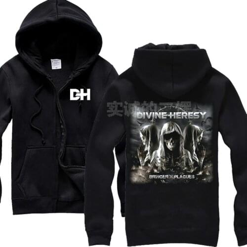 5 design Outerwear Zipper Hoodies Divine Heresy Cotton Rock Shell jacket punk sudadera hardrock sweatshirt fleece heavy metal