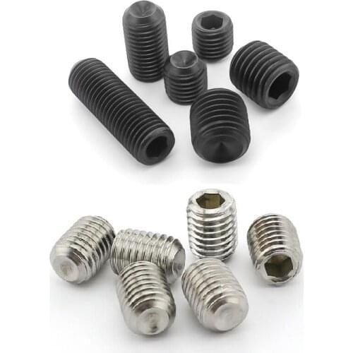 50Pcs - 10pcs M1.6 M2 M2.5 M3 M4 M5 M6 M8 DIN916 Stainless steel 304 grade 12.9 Alloy steel Hex Socket Set Screws Grub Screw