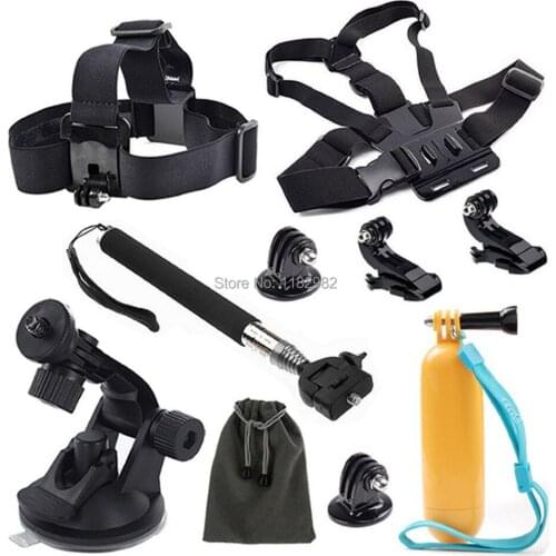 8-in 1Accessories Chest Belt Strap Mount + Head Belt Strap Mount + Suction Cup Mount Holder + Floating Handle Grip 4 3+/3/2/1