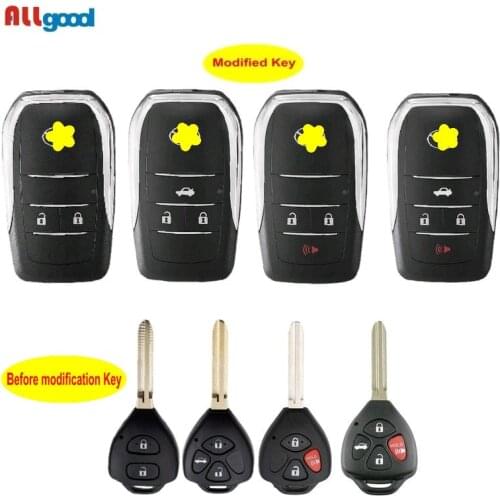 AllGood 2/3/4 BT For Toyota Corolla RAV4 Camry Avlon Toy43 Modified Flip Folding Remote Blank Car Key Shell New Arrival 2019