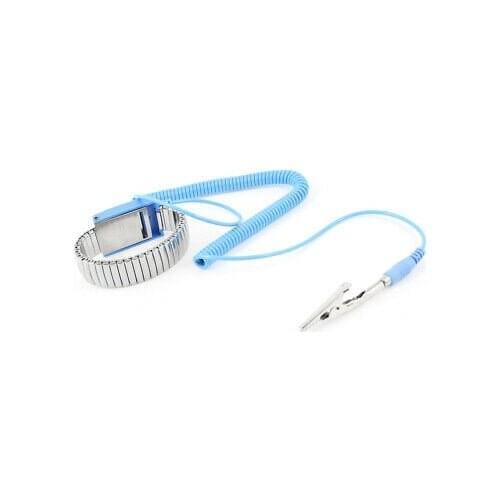 Antistatic ESD Wrist Band Metal Adjustable Grounding Bracelet Strap Blue