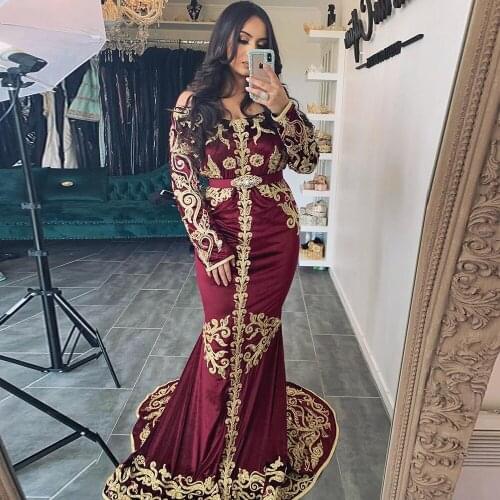 Bbonlinedress Moroccan Caftan Evening Dresses Embroidery Beading Sleeve Arabic Muslim Women Wear Formal Gowns robe de soiree