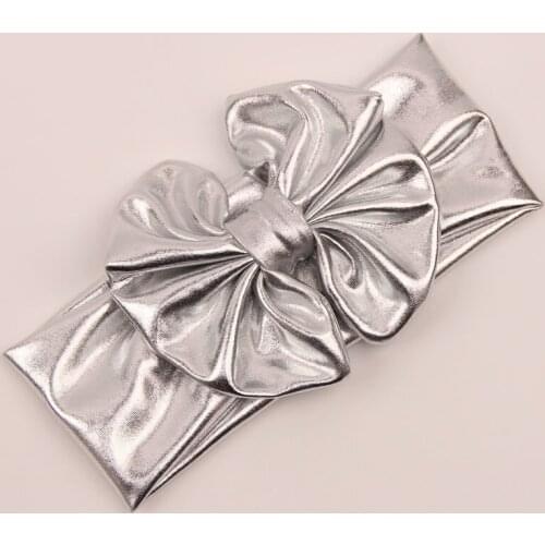 Children gilt metal color hot style big bow headband baby hair accessories headwear new factory direct sales Europe and America