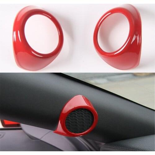 For Ford Mustang 15-17 Car Interior A Pillar Door Audio Stereo Speaker Cover Trim Decor Styling Sticker 2Pcs/set ABS