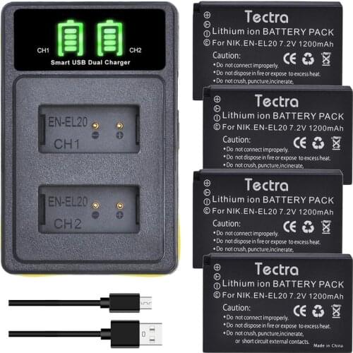 EN-EL20 Battery &ENEL20 EN-EL20a Battery Charger for Nikon Coolpix P1000 Nikon1 J1 J2 J3 Nikon 1 S1 1 V3 Nikon1 AW1