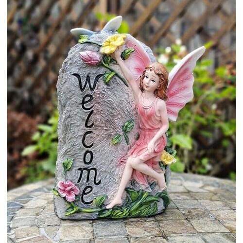 Garden Girl Figures Courtyard Decoration Ornaments Fairy Welcome Brand Resin Sculpture Balcony Terrace Home Landscape Decoration