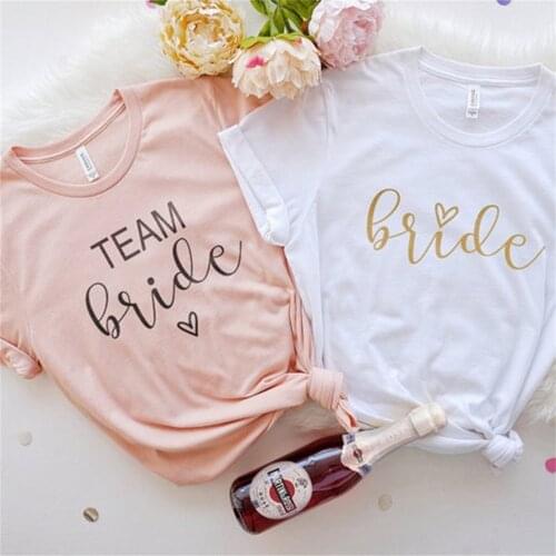 Bachelorette team bride t shirt estonian wedding party ulzzang t-shirt cato womens tea bride short women tops drop ship