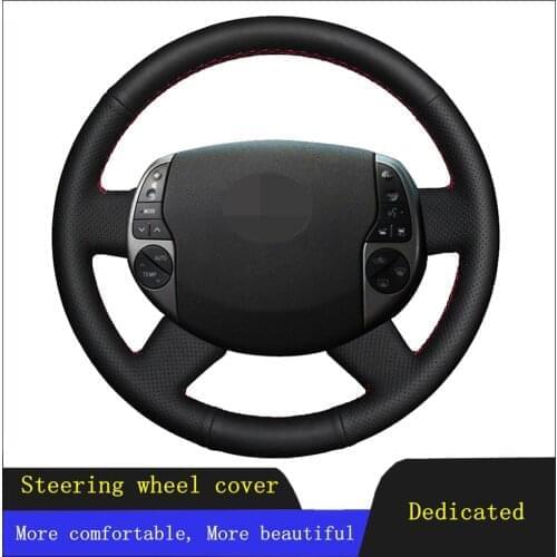DIY Car Accessories Steering Wheel Cover Black Artificial Leather For Toyota Prius 20(XW20) 2004 2005 2006 2007 2008 2009