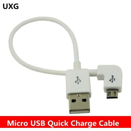 90 degree Short Micro USB Cable 2A 90 Corner Quick Charge USB to Microusb angle Charger Sync Data Fast Charging Cabel Cord 20cm