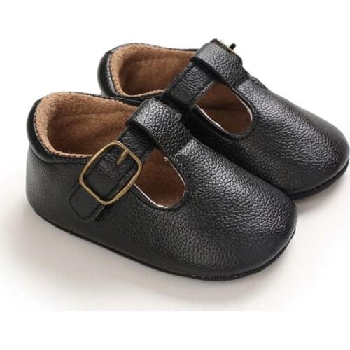 Fashion Baby Boy Girl Solid Soft Shoes Cute PU Leather Non-slip First Walkers Infant Shoes 0-18M