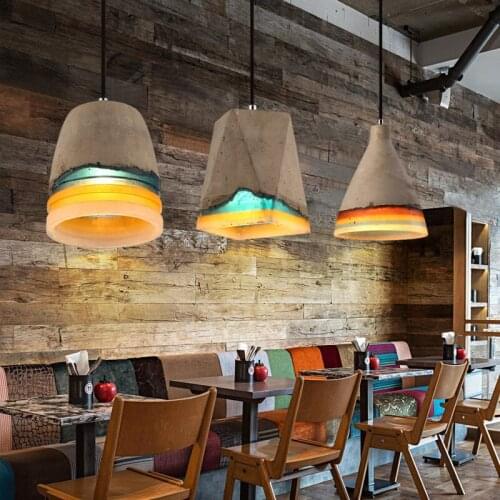 Industrial pendant lights loft hanging lamps retro suspension light resin concrete moroccan lamp colorful kitchen light fixtures