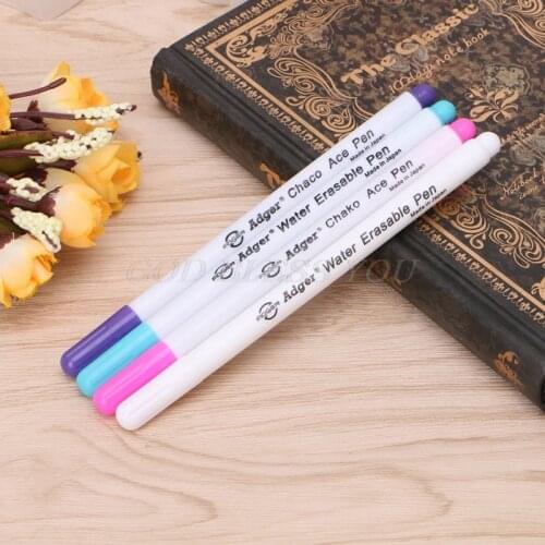 New 4X Water Erasable Pen Embroidery Cross Stitch Grommet Ink Fabric Marker Washable Drop Shipping
