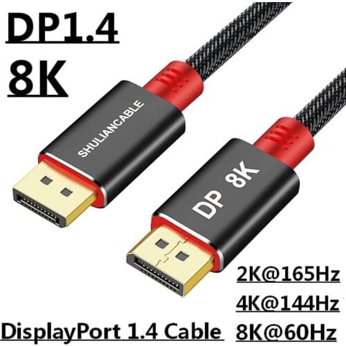 Shuliancable DisplayPort 1.4 Cable 8K 4K HDR High Speed 32.4Gbps Display Port Adapter For Video PC Laptop TV DP 1.4 Display Port
