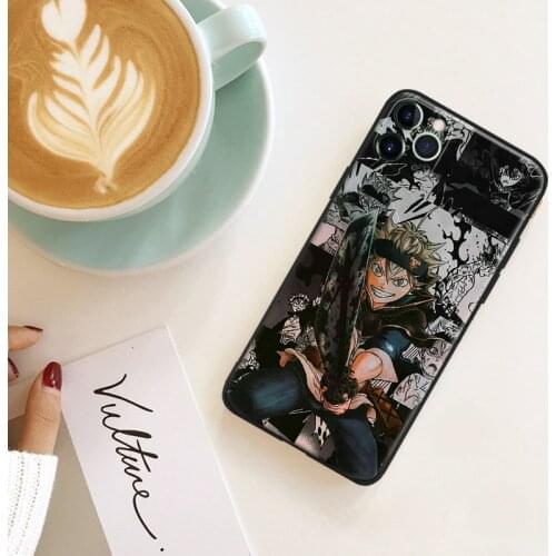 Asta black clover anime soft silicone for iPhone Se 6 6s 7 8 Plus X XR XS 11 12 Mini Pro Max glass TPU phone case cover shell