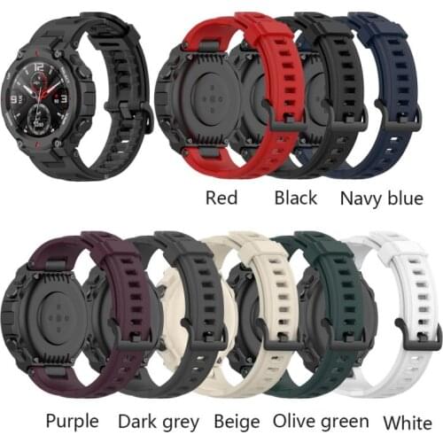 Durable and breathable Suitable for Amazfit T-Rex Smart Watch Replacement Strap Adjustable Sports Watch Soft Silicone Strap