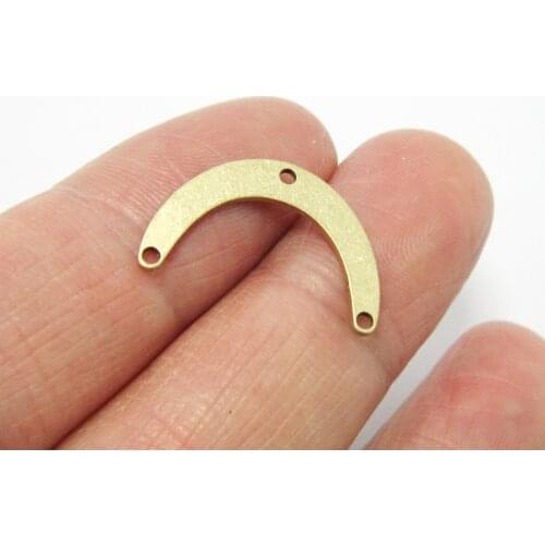 Brass charm connector 20x13x0.8mm Brass moon pendant earrings charm -10pcs R1258