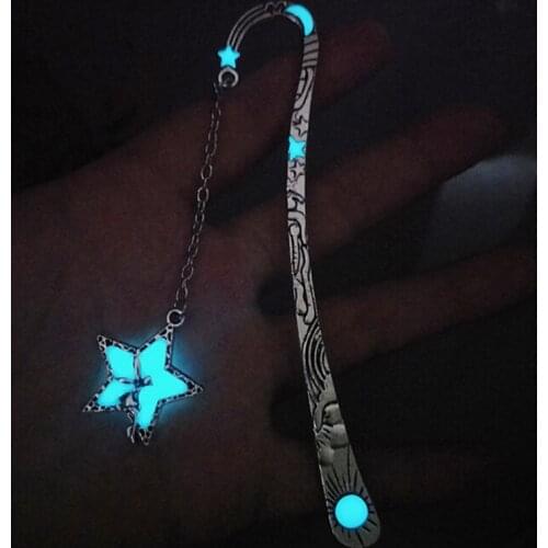 Luminous Metal Star Flying Man Whale Tail Bookmark Glow In The Dark Book Marker Gifts