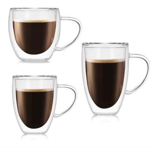 Heat-resistant Double Wall Glass High-borosilicate Glass Cup Beer Coffee Cups Healthy Drink Mug Tea Mugs Transparent Drinkware