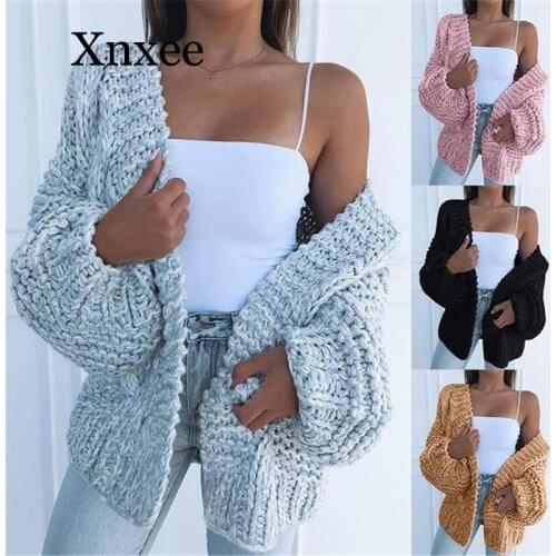 Winter Sweater Women 2020 Plus Size Knitted Long Sweater Jacket Black Cotton Warm Cardigan Female Casual Korean Cardigan Sweater