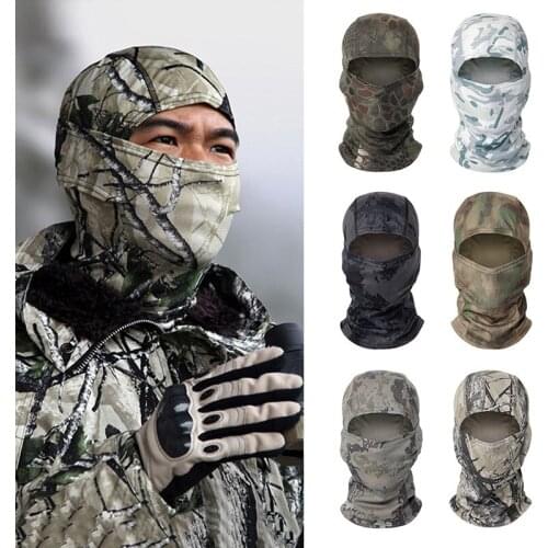 Winter Tactical Balaclava Full Face Bandana Cap Outdoor Sports Camping Hunting Cycling Ski Camouflage Neck Warmer Scarf Men