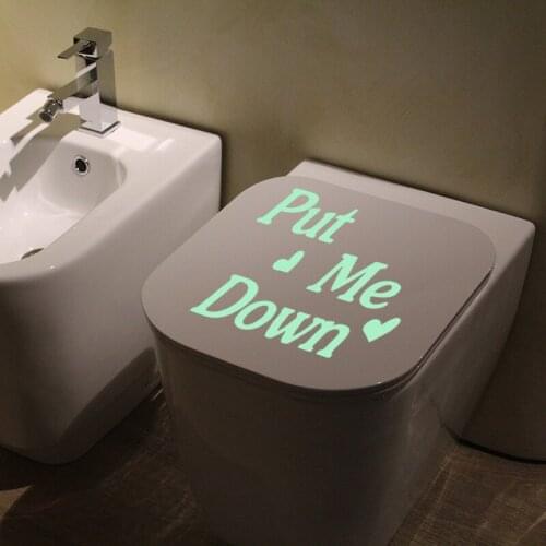 1PC Funny Luminous Toilet Sticker Creative Glow in the Dark Bathroom Sticker Washroom Door Sign Sticker WC wall sticker