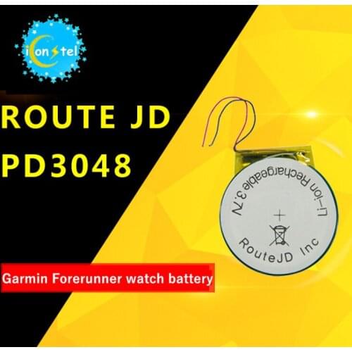 10pcs ICL Route JD PD3048 3.7V 300mAh Li-ion Rechargeable battery for Garmin Forerunner GPS smart watch button cell Batteries