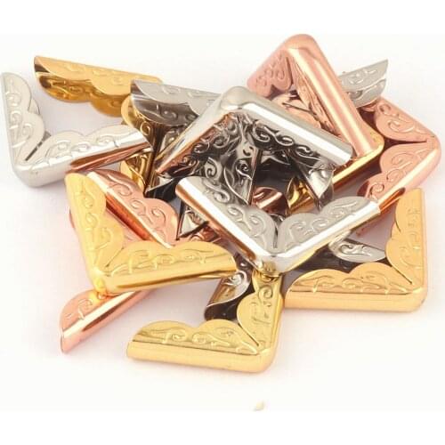20mm Silver Jewelry Corner Protection Vintage Pattern Style Box Corner Corners Decorative Wood Corner Book Corner clip 20pcs
