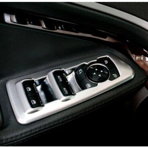 For Ford Explorer 2011-2015 4PCS ABS Chrome Car Door Armrest Window Glass Lifter Button Frame Cover Trim Car Styling Accessories