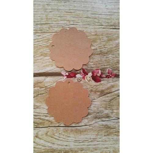 6cm kraft circle scalloped tags