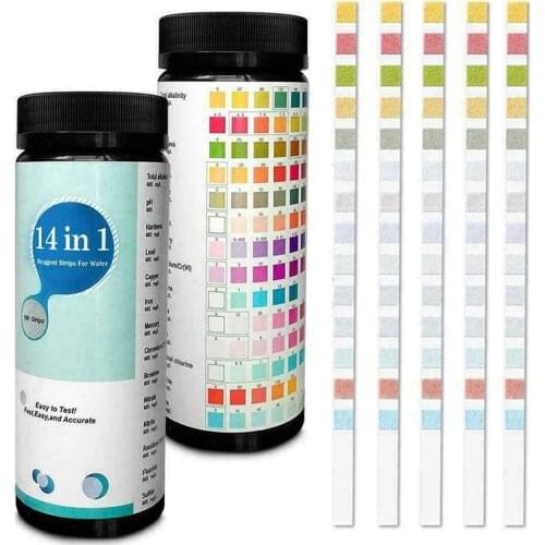 14-in-1 Drinking Water Test Kit Water Quality Test for Well and Tap Water 50/100pcs Analyzers WWO66
