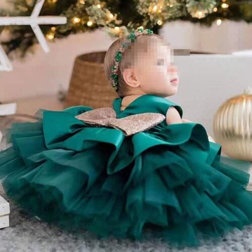 Baby Girls Fluffy Tutu Dress Toddler Girls Princess Beauty Pageant Flower Girls Dresses Mid-length Sleeveless Kids Birthday Gown