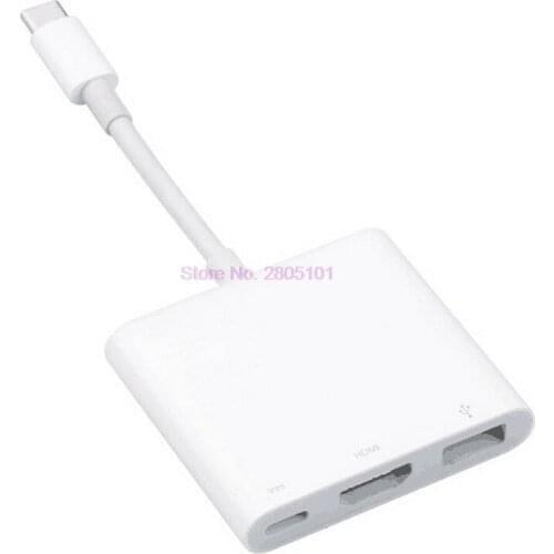 Dhl or fedex 50pcs USB 3.1 Type C USB-C to VGA Female Adapter Cable type C to HDMI USB For New Macbook Pixel