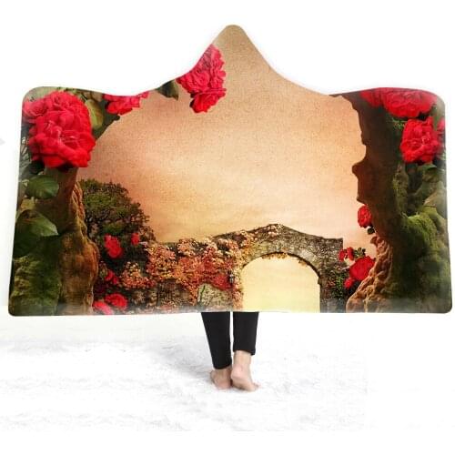 Wild Jungle Hooded Blanket Arctic Velvet Wearable Super Soft Warm Throw Blanket,for Winter Sofa School Travel Picnic Carrying