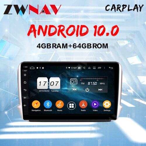 For Peugeot 2008 208 2011 2012 2013 2014-2019 Car multimedia player Stereo Screen Android 10 Radio Audio GPS Nav Head unit BT