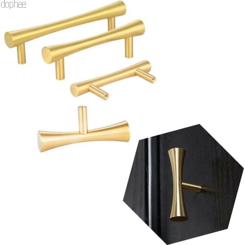 Dophee 1pc brass Kitchen Door Cabinet T Bar Handle Pull Knob cabinet knobs furniture handle cupboard drawer handle