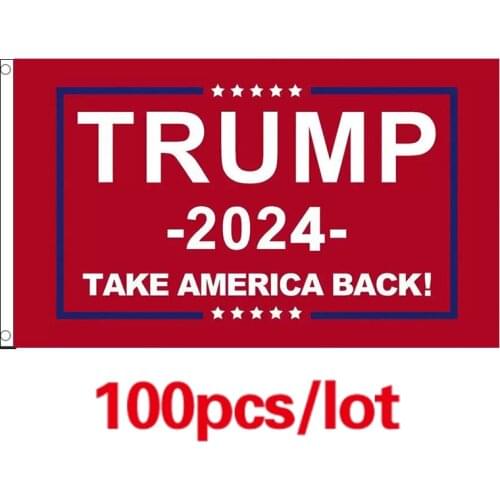Free shipping aerlxemrbrae flag 100pcs per lot Trump 2020 Flag Donald Trump Flag Keep America Great Donald For President