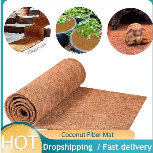 Coconut Mat Carpet Natural Coco Fiber Mats For Reptile Flowerpot Liner Bulk Roll Wall Hanging Baskets Flowerpot Reptile Habitat