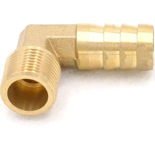 Hose Barb I/D 14mm x 3/8" BSP Male Thread Elbow Brass Coupler Splicer Connector Fitting for Fuel Gas Water