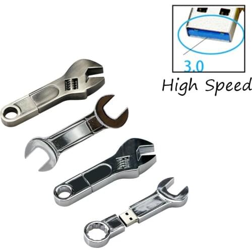 Metal Tool Pendrive Mini Spanner Wrench USB Flash Drive Memory Card Pen Drive 3.0 USB Creative 8G 16G 32GB Usb Stick High Speed