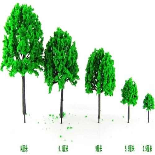 3cm-17cm 20pcs/lot Miniature Green Plastic Scale Model Street Model Trees For Ho Train Railway Layout