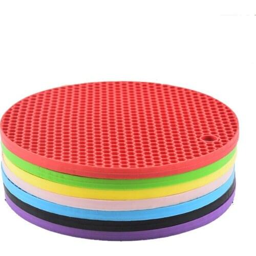 Multifunctional Round Heat Resistant Silicone Mat Cup Coasters Non-slip Pot Holder Table Placemat Kitchen Accessories Tool