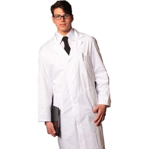 Mens white coat lab school Made in Italy preshrunk Cotton