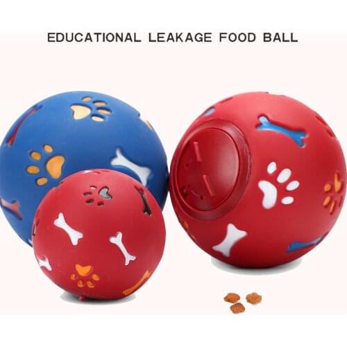 7.5cm Leakage Food Ball Pet Dog Toy for Small Large Dogs Pure Natural Rubber Interactive Pet Cat Teething Training Balls Toys