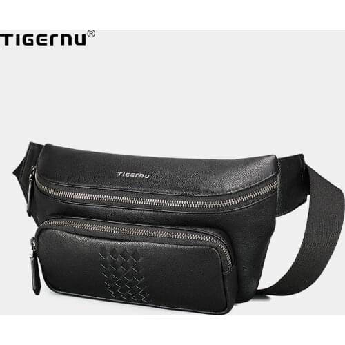 Tigernu Top Layer Leather Chest Bag High Quality Messenger Bag Men Leather Male Crossbody Bag Soft Waterproof Casual Bag For Men