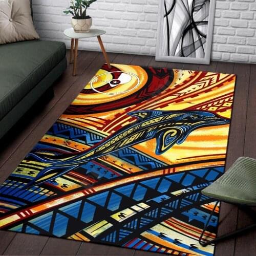Yap Area Rug Dolphin Surfing Anti-slip Rug Carpet Home Decoration Living Flannel Bedroom Non-slip Floor Rug