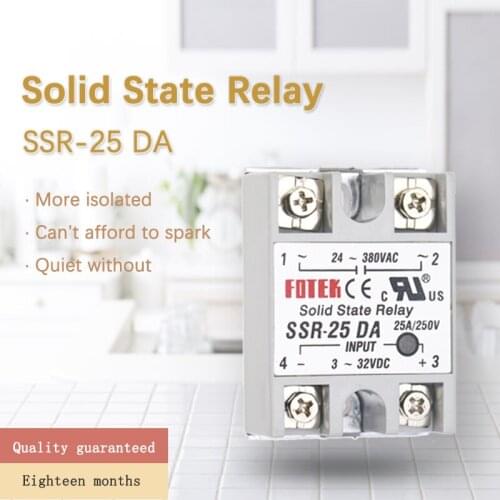 SSR -10DA/25DA/ 40DA DC control AC SSR white shell Single phase Solid state relay WITHOUT plastic cover