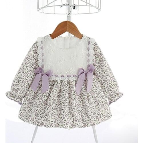 Floral Girls Dress Spring Fall Long Sleeve Kids Dresses for Girls Clothing Toddler Costumes Baby Children Party Wedding Clothing