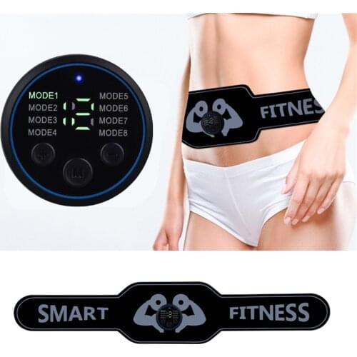 Ckeyin USB Rechargeable Muscle Stimulator EMS Abdominal Massage Belt Abs Trainer Belly Shaping Massager Slimming Belt Fat Burner