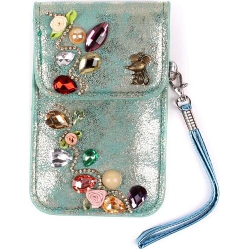 Luxury Jewelry Packaging Bag Snap Fastener PU Leather Bracelet Necklace Earrings Ring Pouch Bag Flower Crystal Pearl Bead Gift